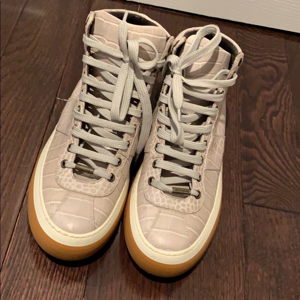 Jimmy choo croc embossed leather high top
